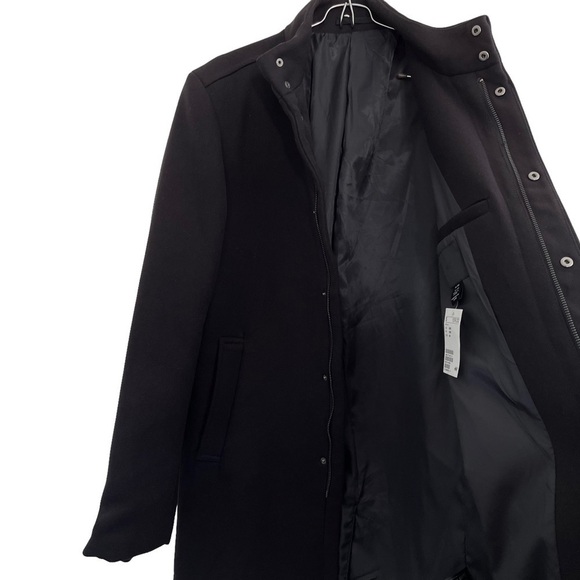 H&M Black Twill Coat Trench Jacket - Picture 5 of 8